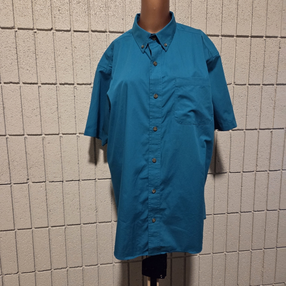 Men's Short-Sleeve Button-Up Dress Shirt in Teal Redhead Brand Co.